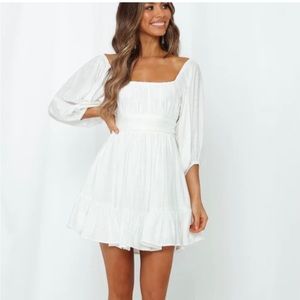 hello molly white mini dress